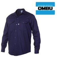 Camisa Ombu manga larga ropa de trabajo Azul Marino en talles 38 al 46