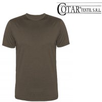 Remera Cotar lisa verde militar manga corta cuello redondo Hombre T 1/4