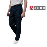 Pantalon Aero cargo nautico gabard azul cint elastiz bols c/cierre 1/4