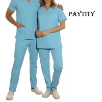 Ambo sanitario para medicina Paytity celeste en alg/pol en talles S/2XL