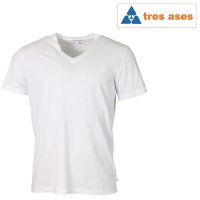 Camiseta de interlock manga corta cuello V 3 Tres Ases talles 40/48