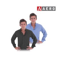Camisa Aero lisa algodon/poliester manga larga talles 40/44